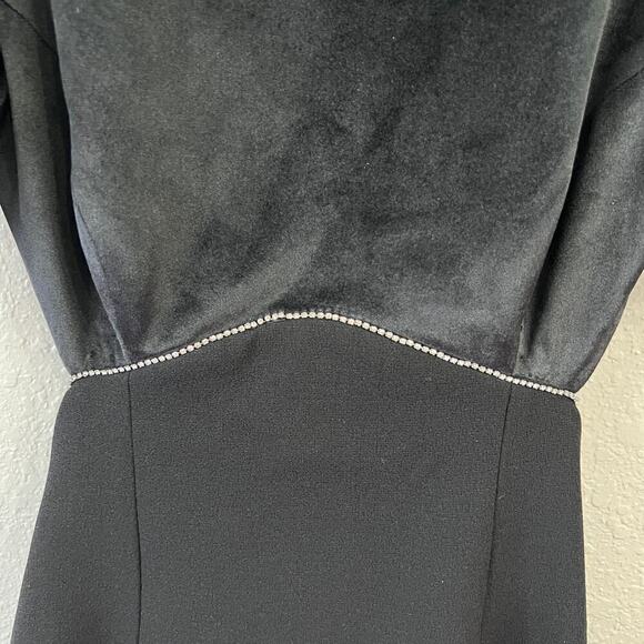 REBECCA VALLANCE PUFF SHOULDER MIDI DRESS IN BLACK SIZE 4 - Picture 8 of 16